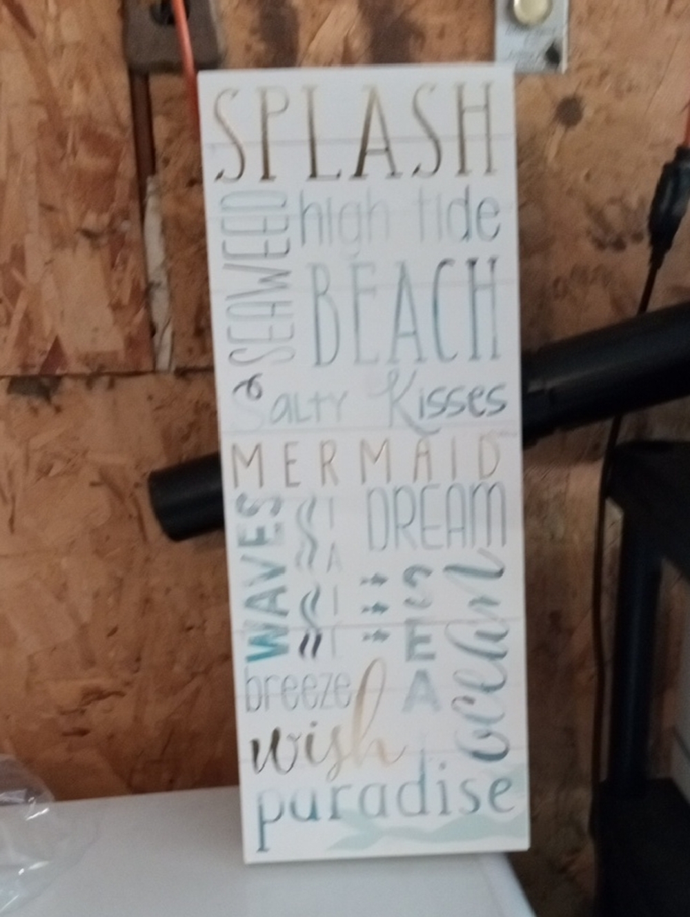 Hobby Lobby Beach Word Art Print - Blue & Gold on White